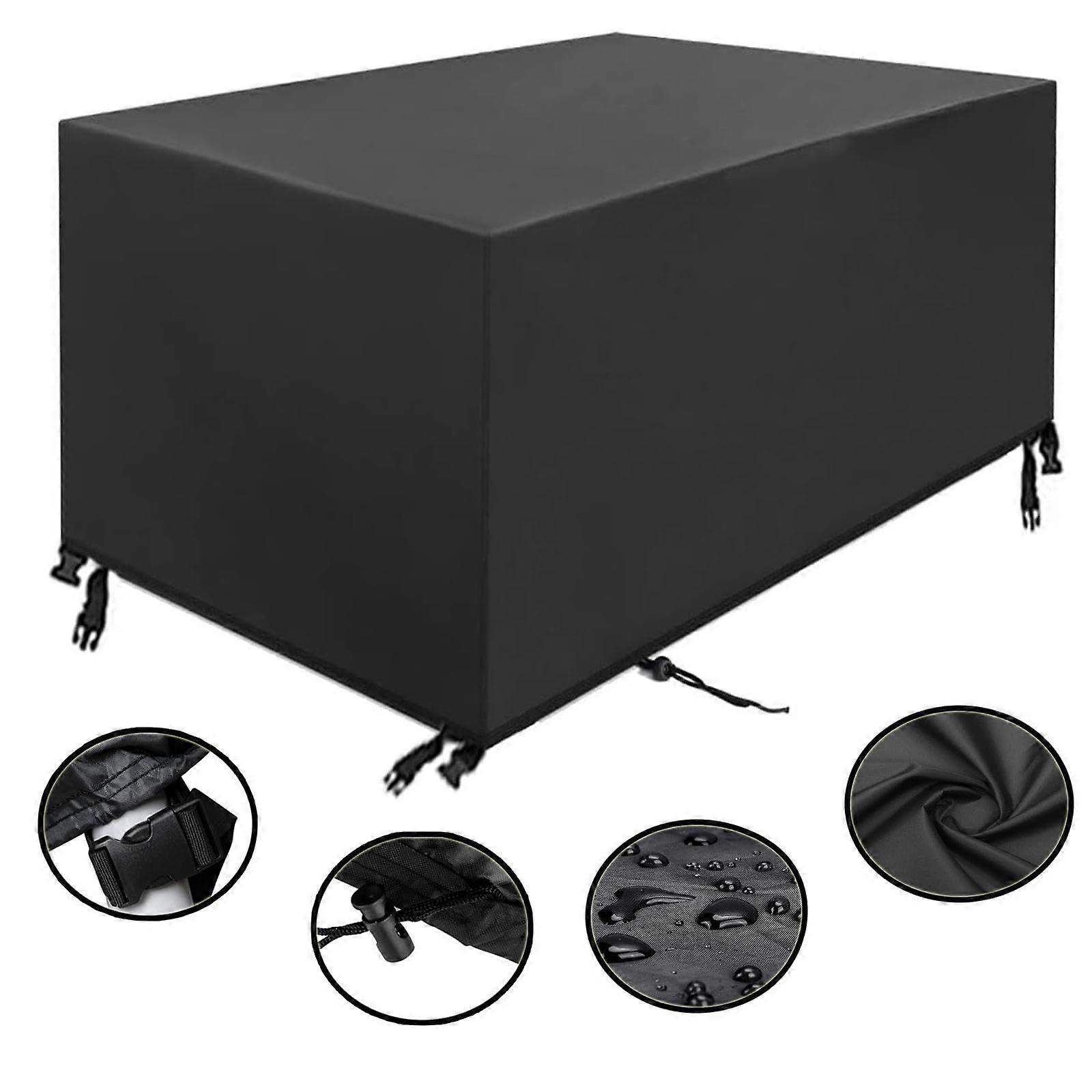 Garden Furniture Cover 270x70x70 cm Waterproof Heavy Duty 420D Oxford Windproof Rectangular Table And Chair Cover