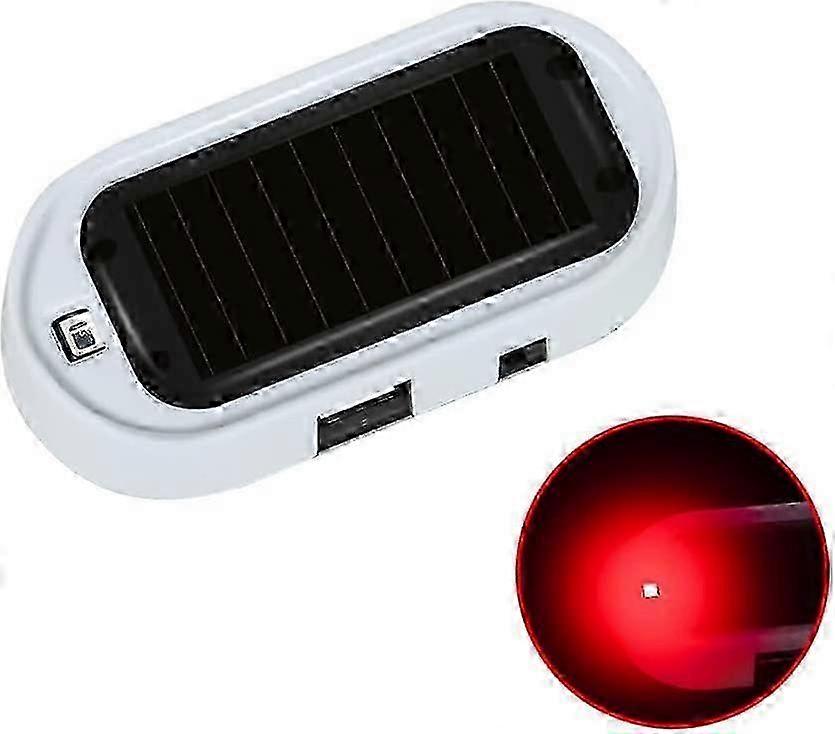 Car Alarm LED Light, Solar Car Warning Light Solar Powered,Red
