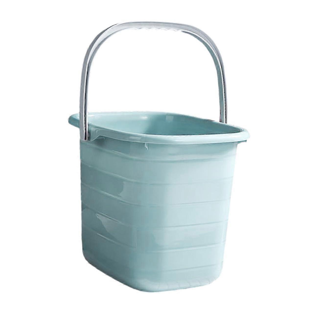 Portable Plastic Bucket With Handle Blue Multipurpose Water Container For Laundry Cleaning Gardening And Household Use