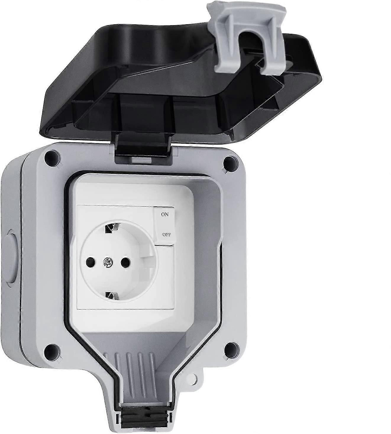 Ip66 Waterproof Socket With Switch And Waterproof Junction Box, Outdoor Dustproof Wall Mounted Electrical