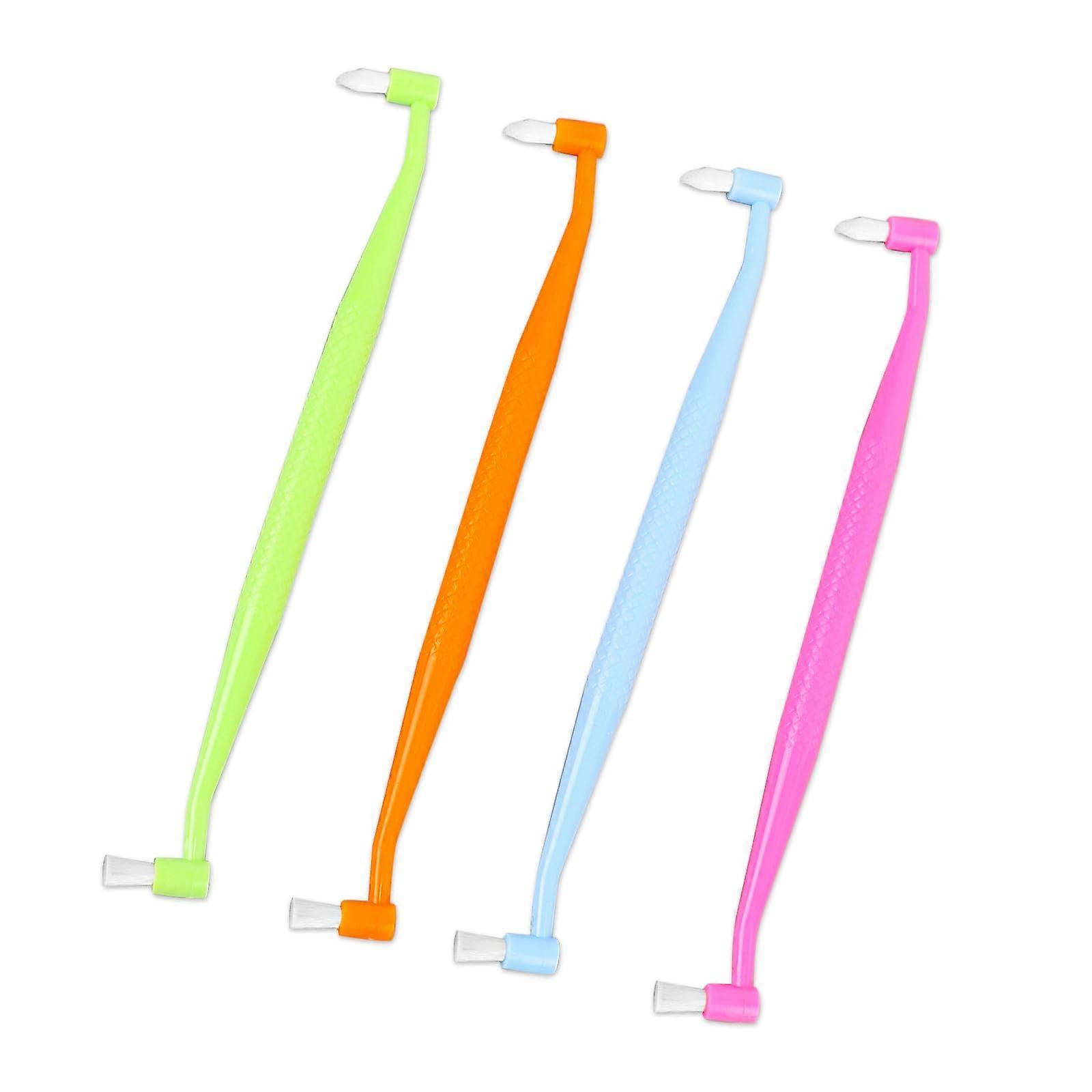 DoubleEnded Interspace Brush 4Piece Orthodontic EndTuft Brush Set Braces Proxy Brushes Soft SmallHead Cleaning