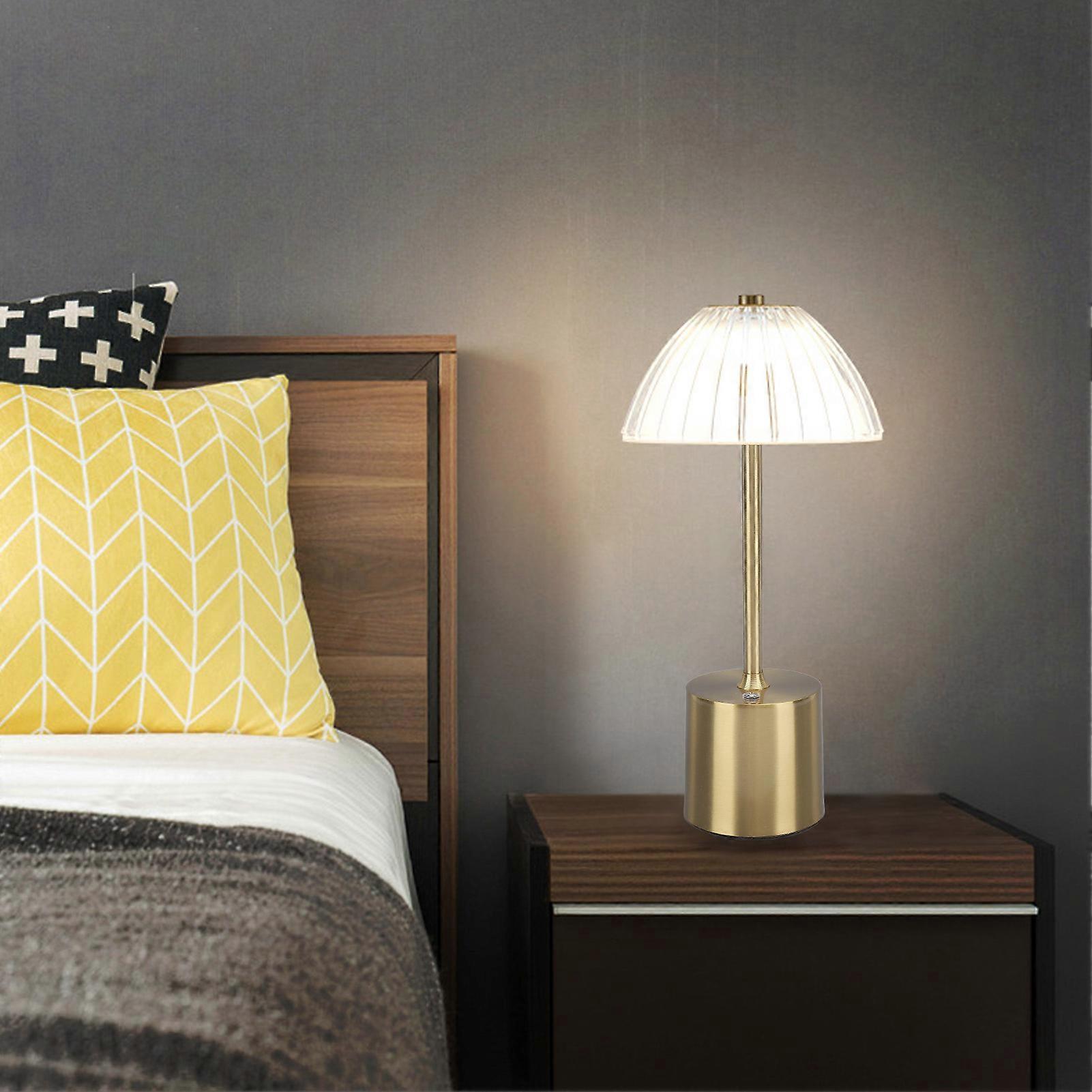 Portable Crystal LED Desk Lamp 3 Levels Brightness Touch Control Dimmable Bedside Lamp for Home Dining Room Decor 