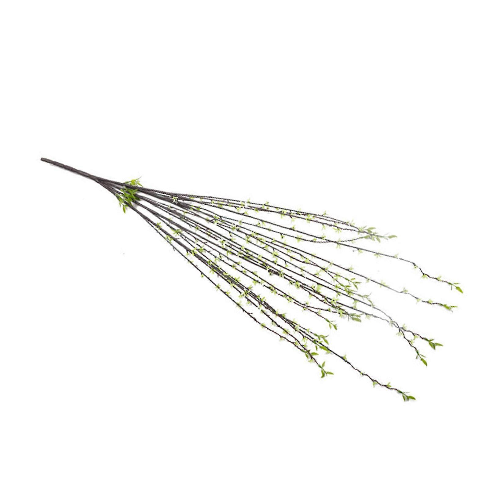 Artificial Willow Branch Lifelike Decorative Plastic Easy to Clean Artificial Fake Twigs for Home Dorm Green 