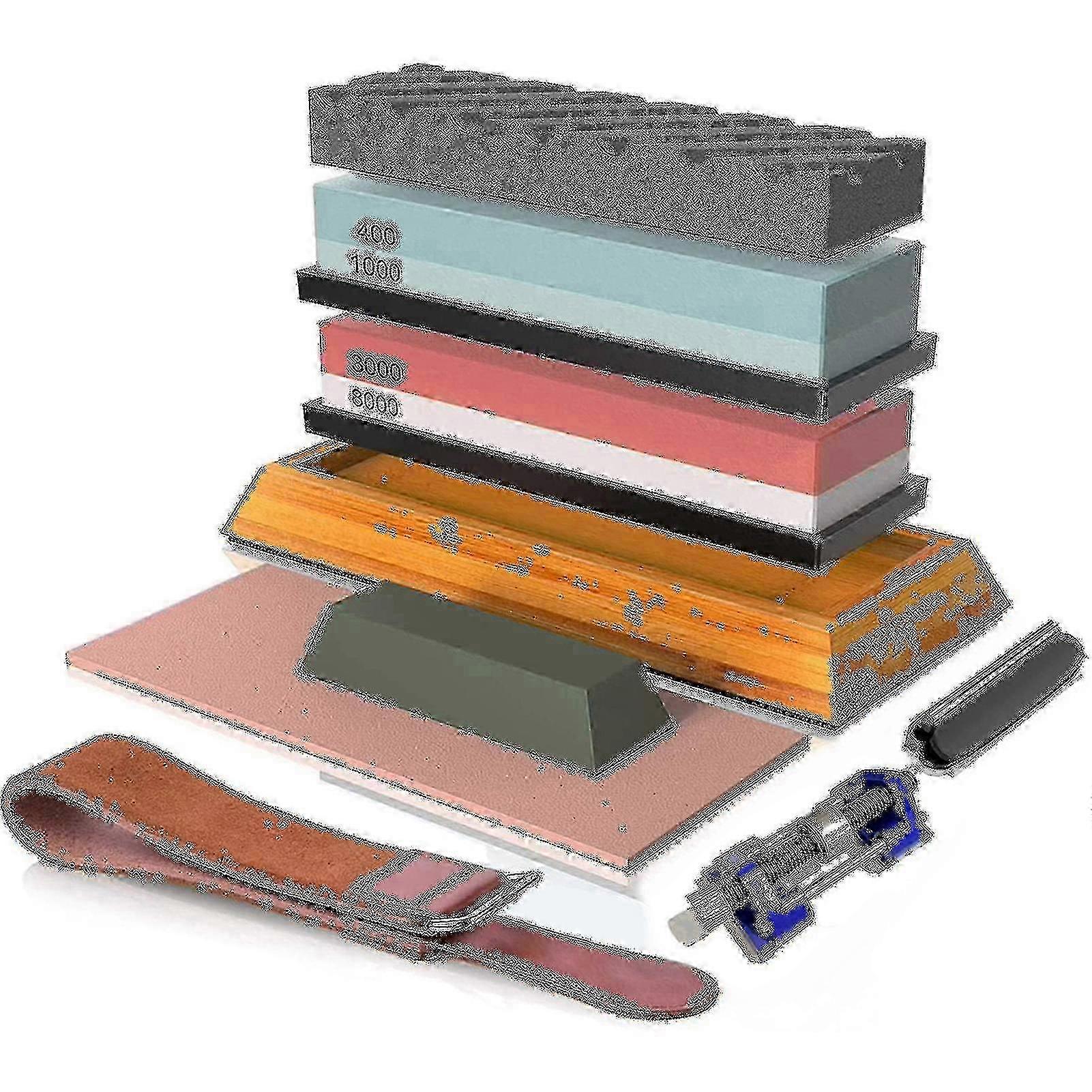 400/1000 3000/8000 Premium Whetstone Cut Sharpening Stone Set Sharpener Non Slip Base Cutter Sharpener