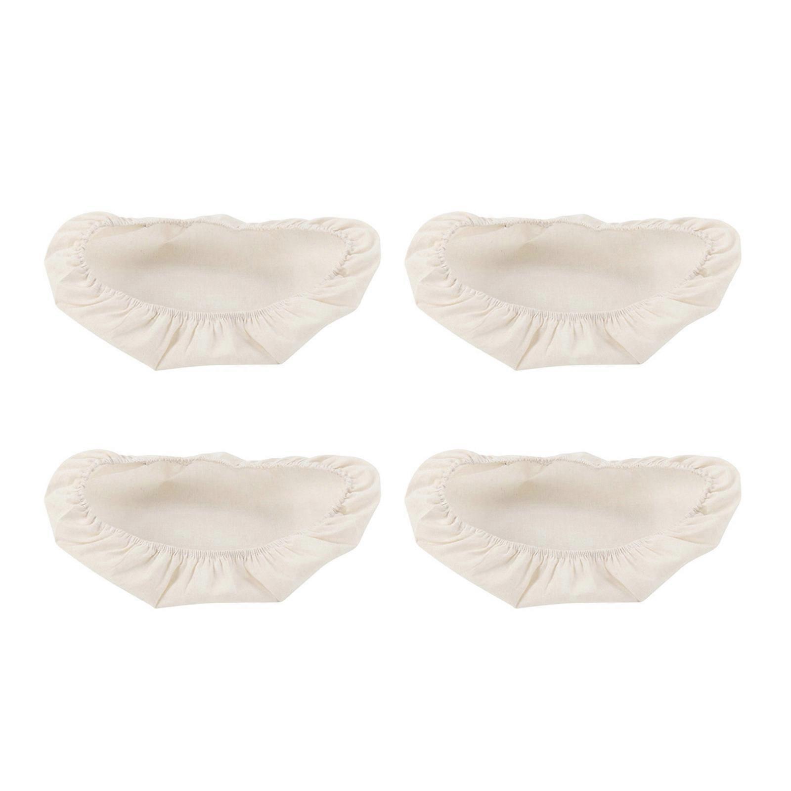 4Pcs Reusable Cotton Linen Fermentation Bowl Covers Elastic Stretchable Lids for Bread Dough and Storage Multicolor