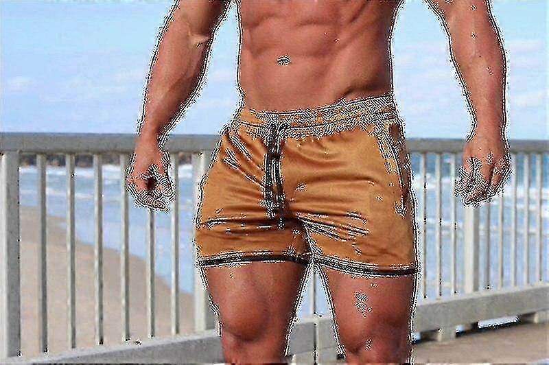 男性用ジムスポーツウェア-通気性のあるボディービルトレーニングショーツ