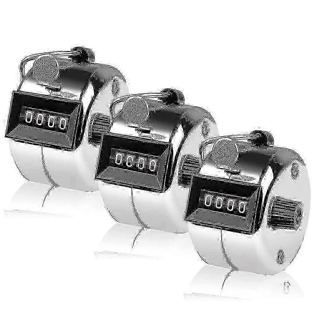 3 Pcs Counter, 4 Digit Clicker Counter, Metal Hand Counter Clicker for Counting Golf Counter