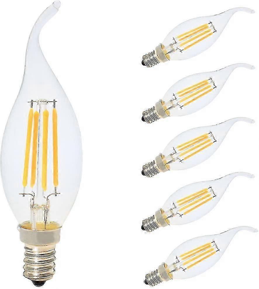 5pcs E14 Filament Led Bulb,candle Bulbs,warm White Screw Light Bulb