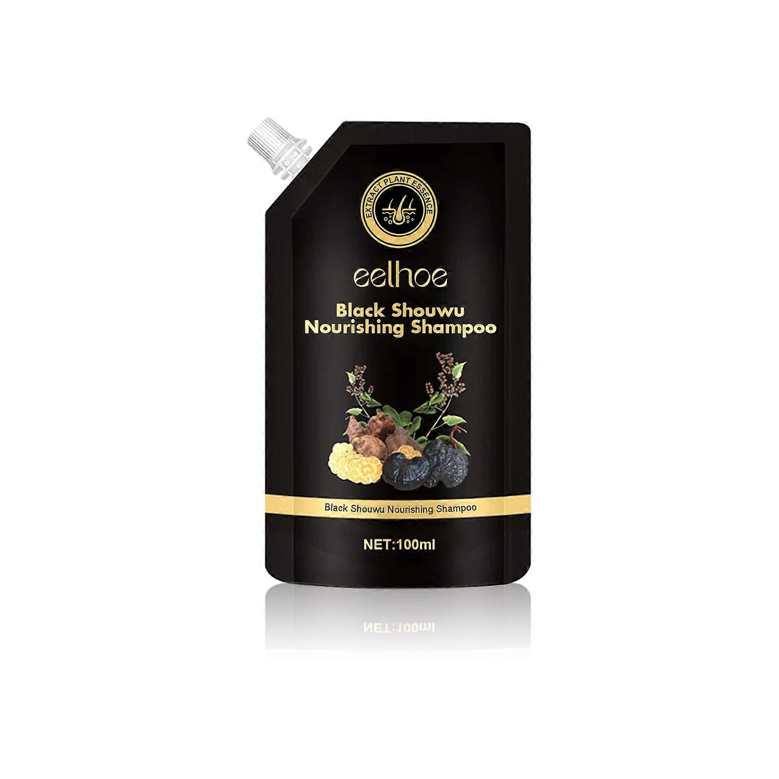 Eelhoe Black Ganoderma Lucidum Polygonum Multiflorum Shampoo Hair Natural Black Thick Moisturizing Scalp Soft Wash And Care