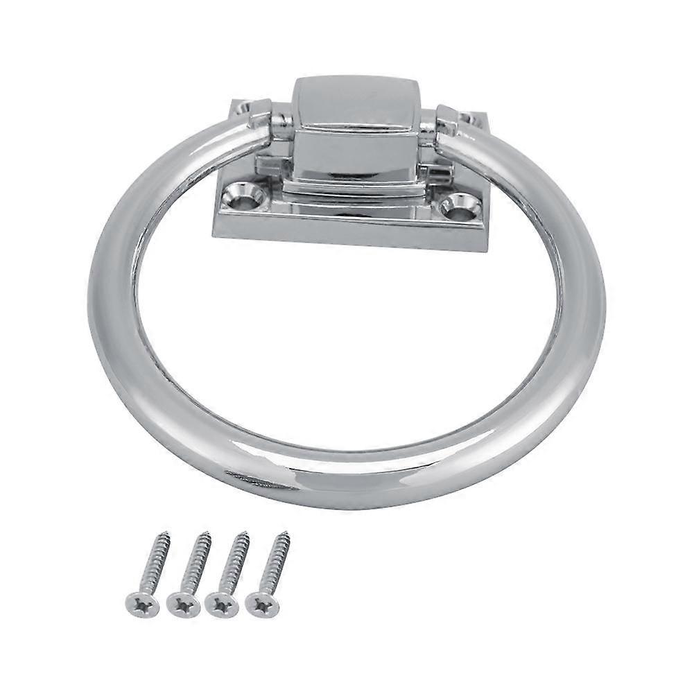 111x56x38MM Shiny Silver Drop Pull Ring Wooden Door Knocker Chair Pulls Handle