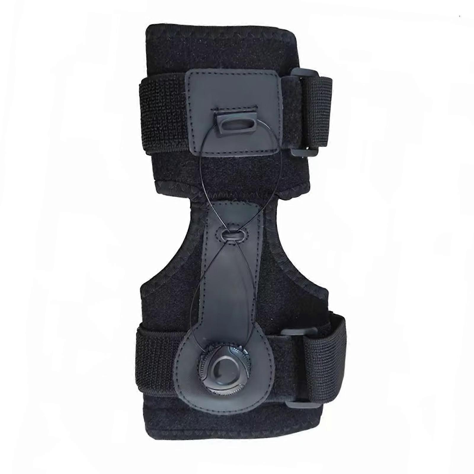 Breathable Ankle Guard with Rotatable Knob Adjuster Fabric Texture Suitable for Adjustable Fit During Training  black