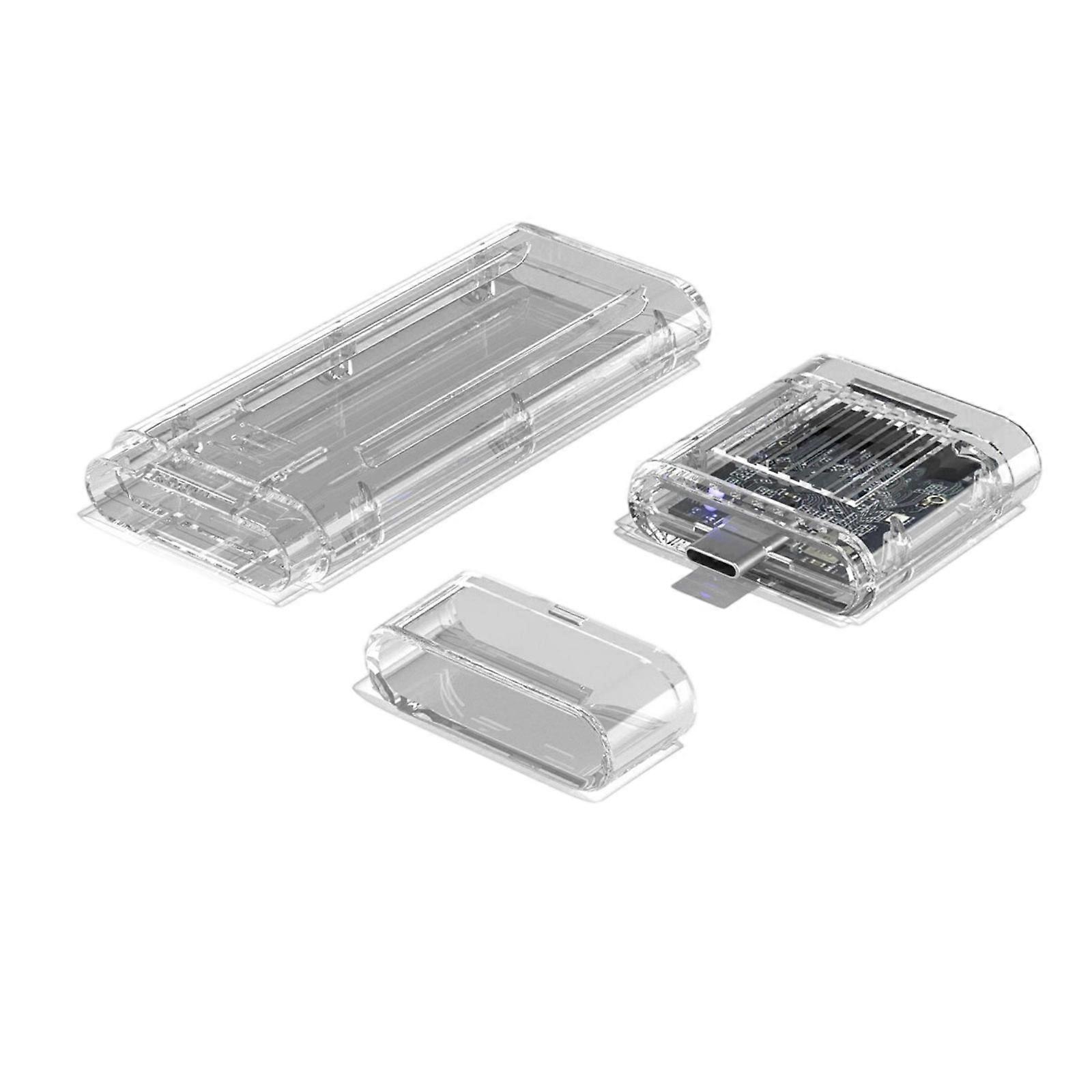 Tool Less M.2 Drive Enclosure Supports Double Protocols Drive with Efficient Heat Dissipation  Transparent