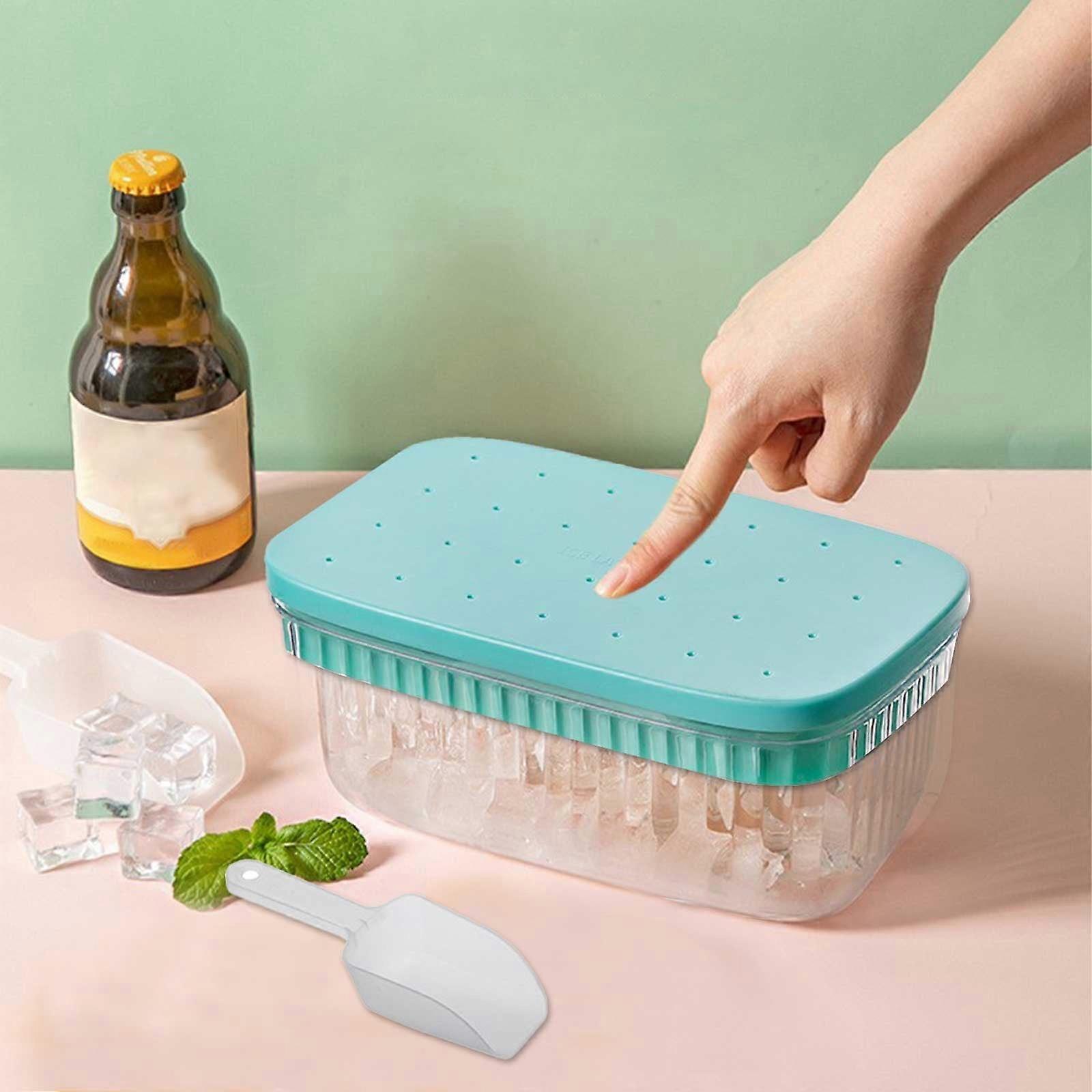 Kiplyki Flash Deals Ice Cubes Tray With Lid and Bin Press Type Easy Release 28Pcs Ice Cubes Molds Ice Box Holder Comes With Scoop