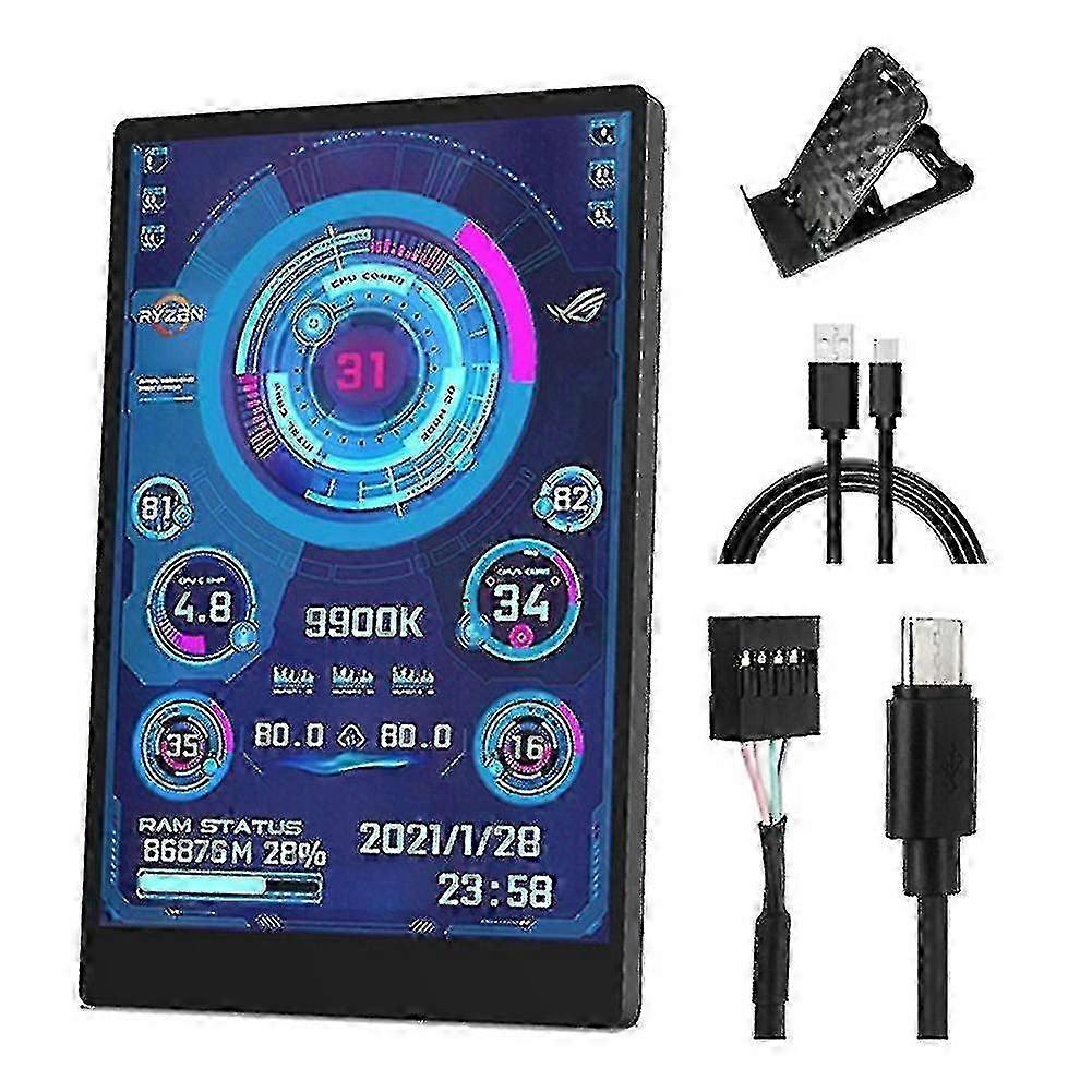 3.5 Inch Ips Computer Secondary Screen Usb-c Chassis Secondary Screen Computer Monitoring Usb Secon