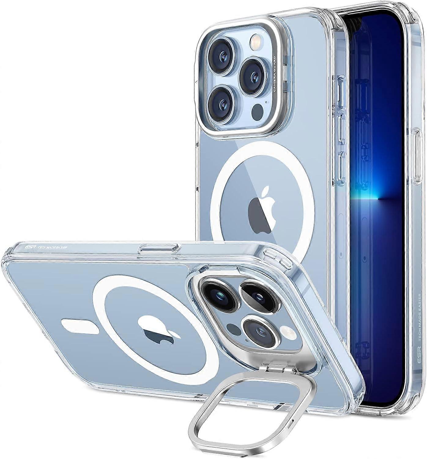 Phone Case compatible with iPhone 15 Pro, MagSafe, Military-Grade Protection, Built-in Stand, Scratch-Resistant Back, Classic Series