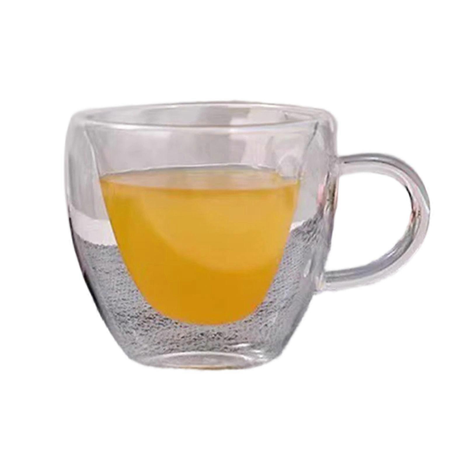Elegant Heart Shape Clear Glass Cup Double Walled Insulation Coffee Mug with Handle Ideal For Couple Gift Or Daily Use Multicolor