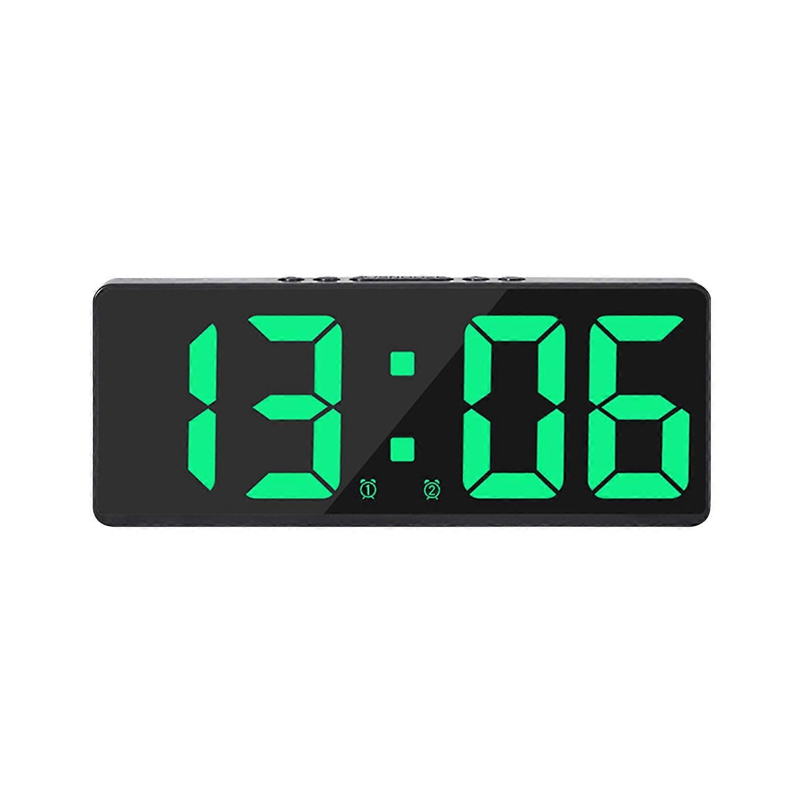 Kiplyki Digital Alarm Clock Simples LED Large Digital Display Fashion Alarm Clock Fully Functional Desktop Bedside Study Kitchen Clock Black Frame