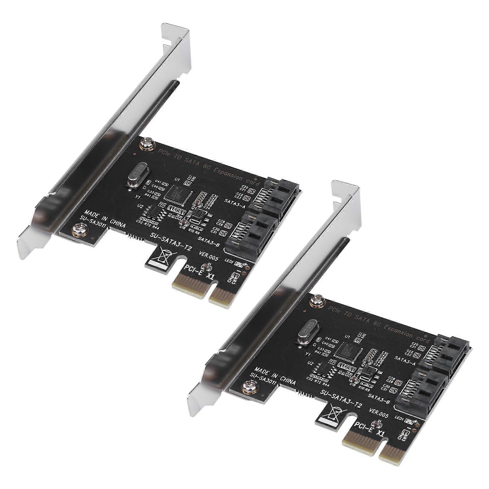 2X PCIe PCI Express to SATA3.0 2-Port SATA III 6G Expansion Controller Card Adapter