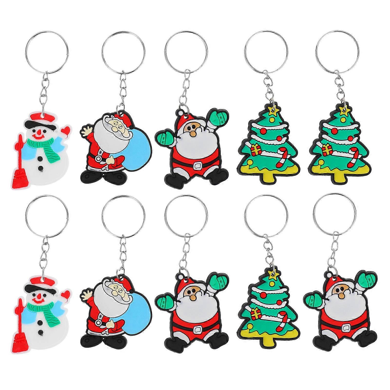 Creative Christmas Keychain Key Rings for Decoration Use 30Pcs Mixed Set