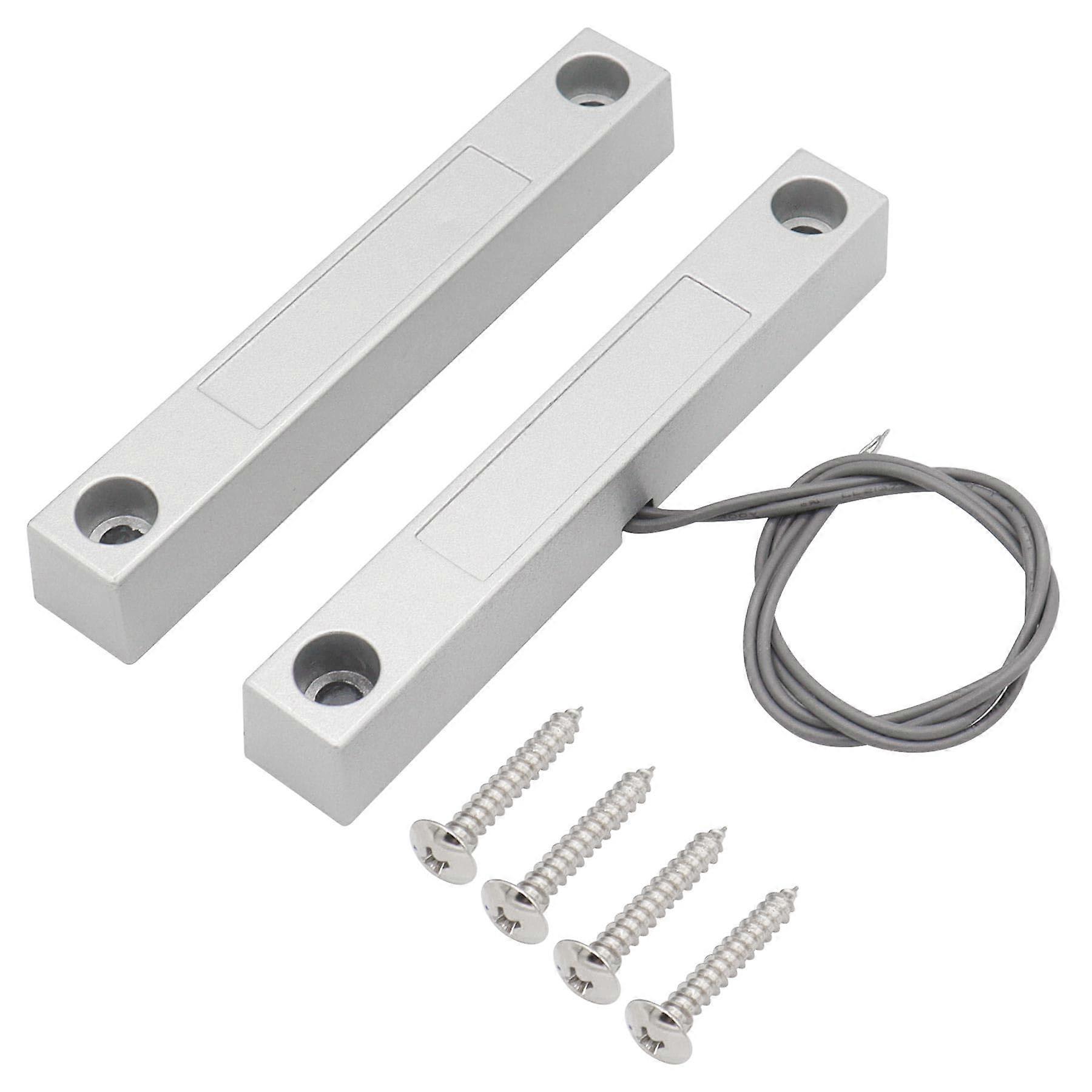 Magnetic Reed Switch Surface Mount NO Door Contact Sensor Alarm, Zinc Alloy Silver MC58 1PC
