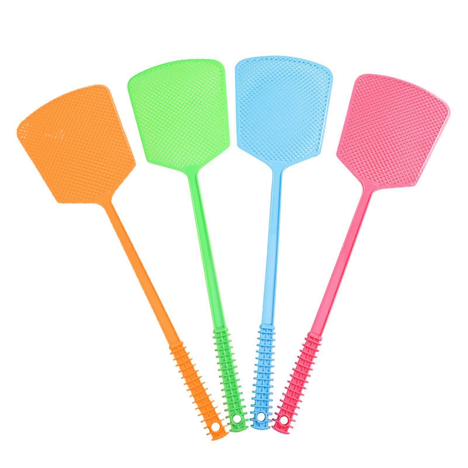 4 Pack Heavy Duty Fly Swatter Set, Extra Long 17.7in Bug Swatter with NonSlip Handle for Indoor Outdoor Use, Durable Plastic, Colorful
