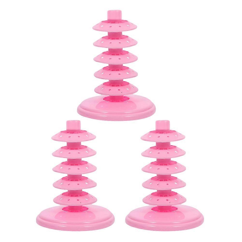 Lollipop Stand Holder Multi-Layer Adjustable Design for 3Pcs Pink Candy Display