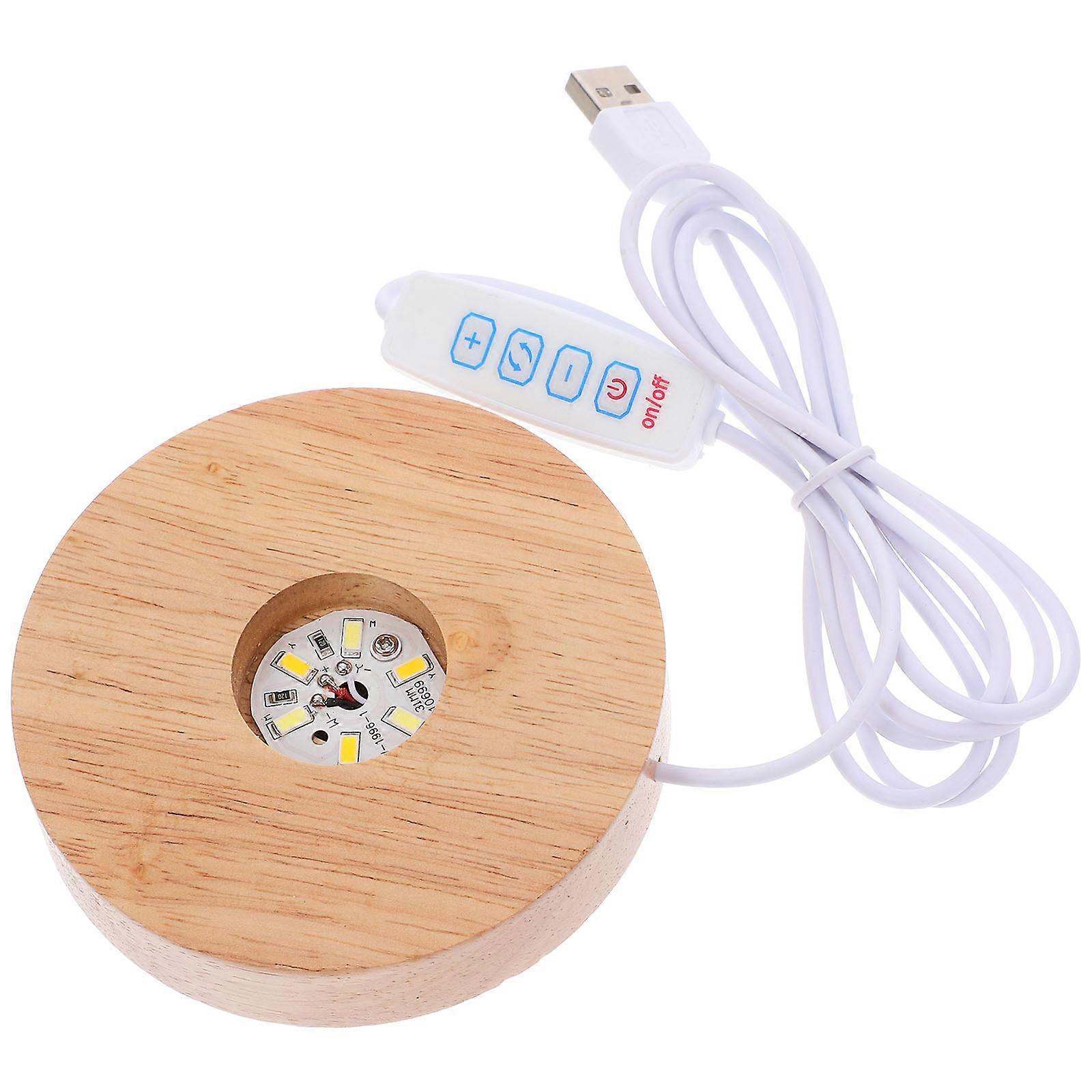 Wooden Lamp Base for Display with LED Light Stand and Ball Illumination