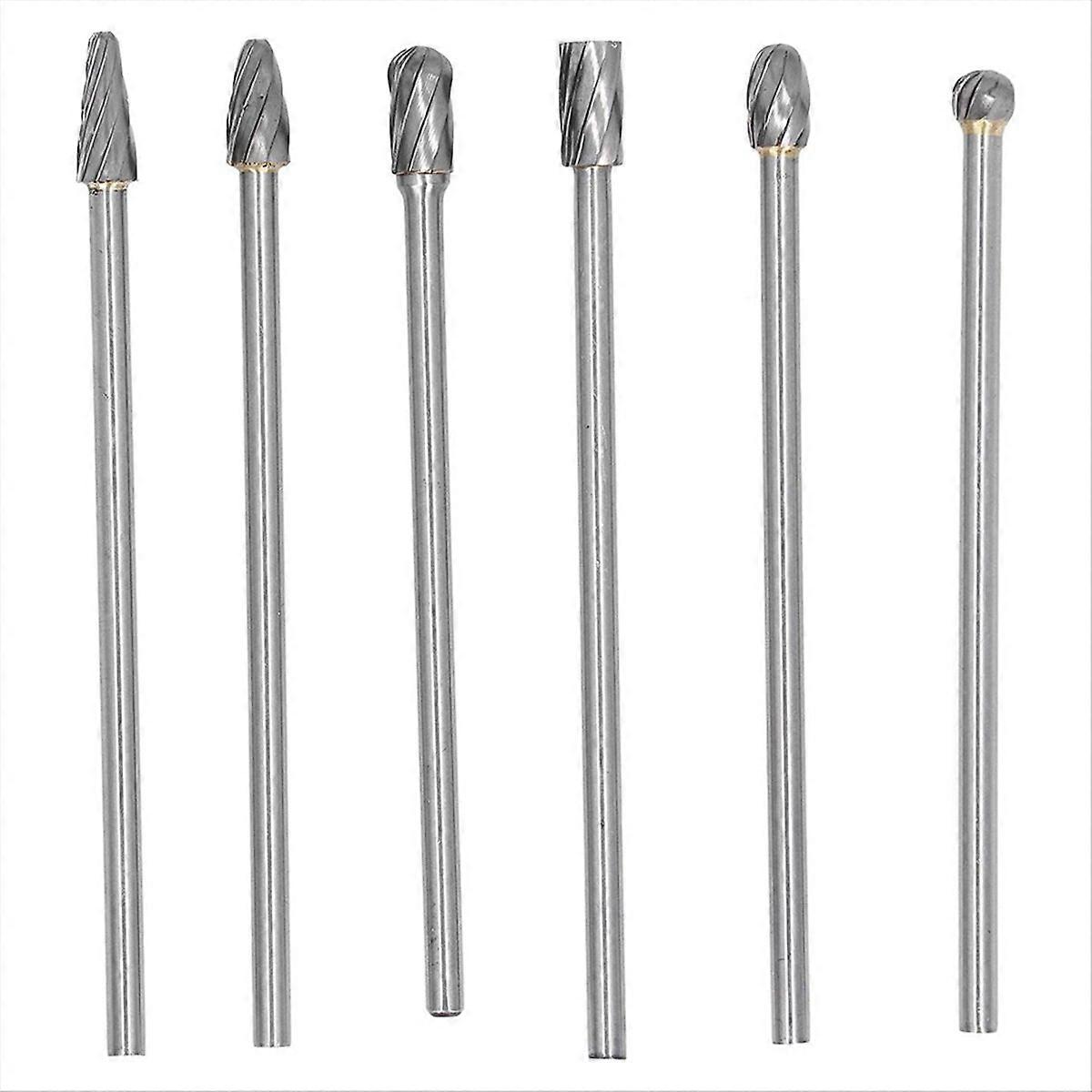 6pcs Tungsten Carbide Burrs Set, Cylinder- Porting Kit,
