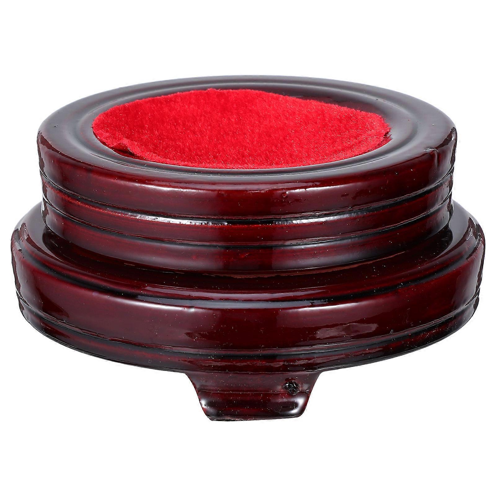 Roterende trebase for visning av miniatyrer, krystallkuler, kontordekor, 13 x 13 x 6,5 cm, glatt overflate, 1-pakning