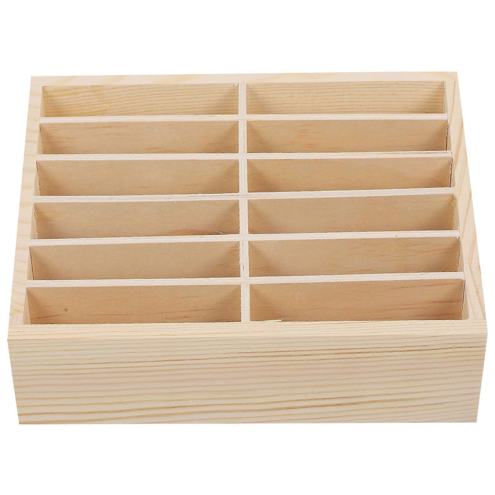 Office Mobile Phone Organizing Box Wooden Multi-grid Cell Phone Storage Box