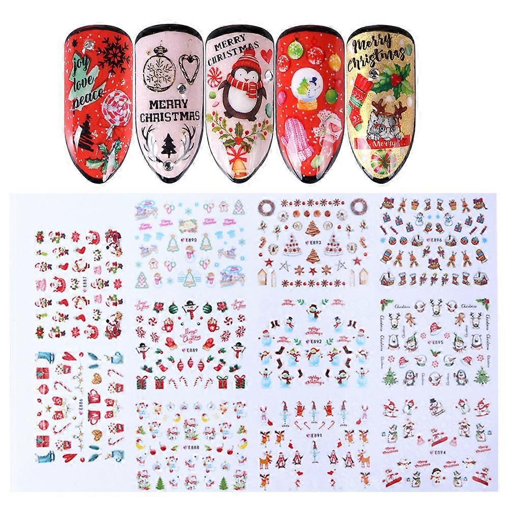Snowflake Manicures Stickers for Decoration 22 Sheets Assorted Color Festive Nails