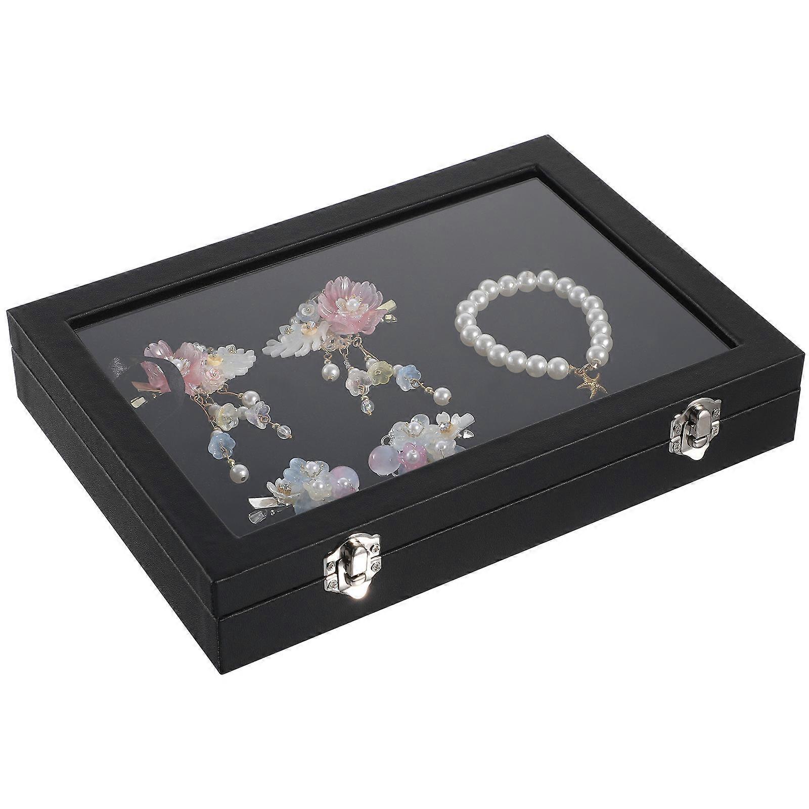 Pin Display Case for Medal Display Box Multifunctional Storage Box Black