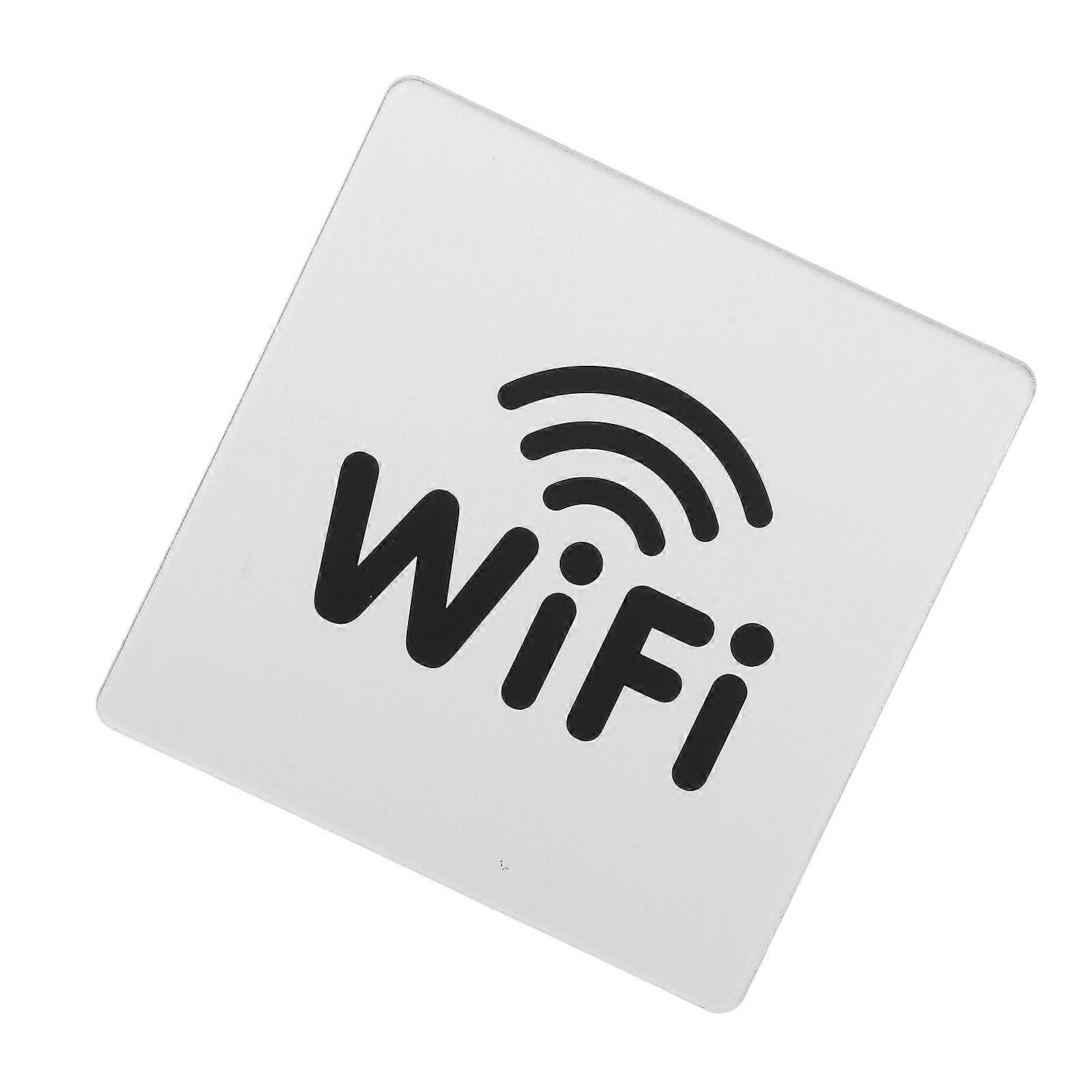 Self-Adhesive Acrylic WiFi Sign for Restaurant Coverage Indicator