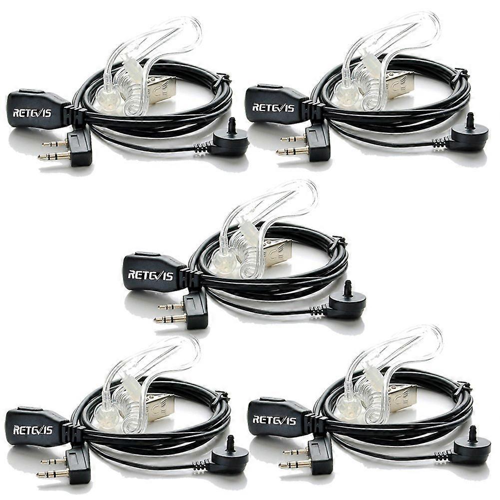 Walkie Talkie Earpiece with Mic Acoustic Tube for RT22 RT68 RT21 RT86S BF888S Security 5 Pack