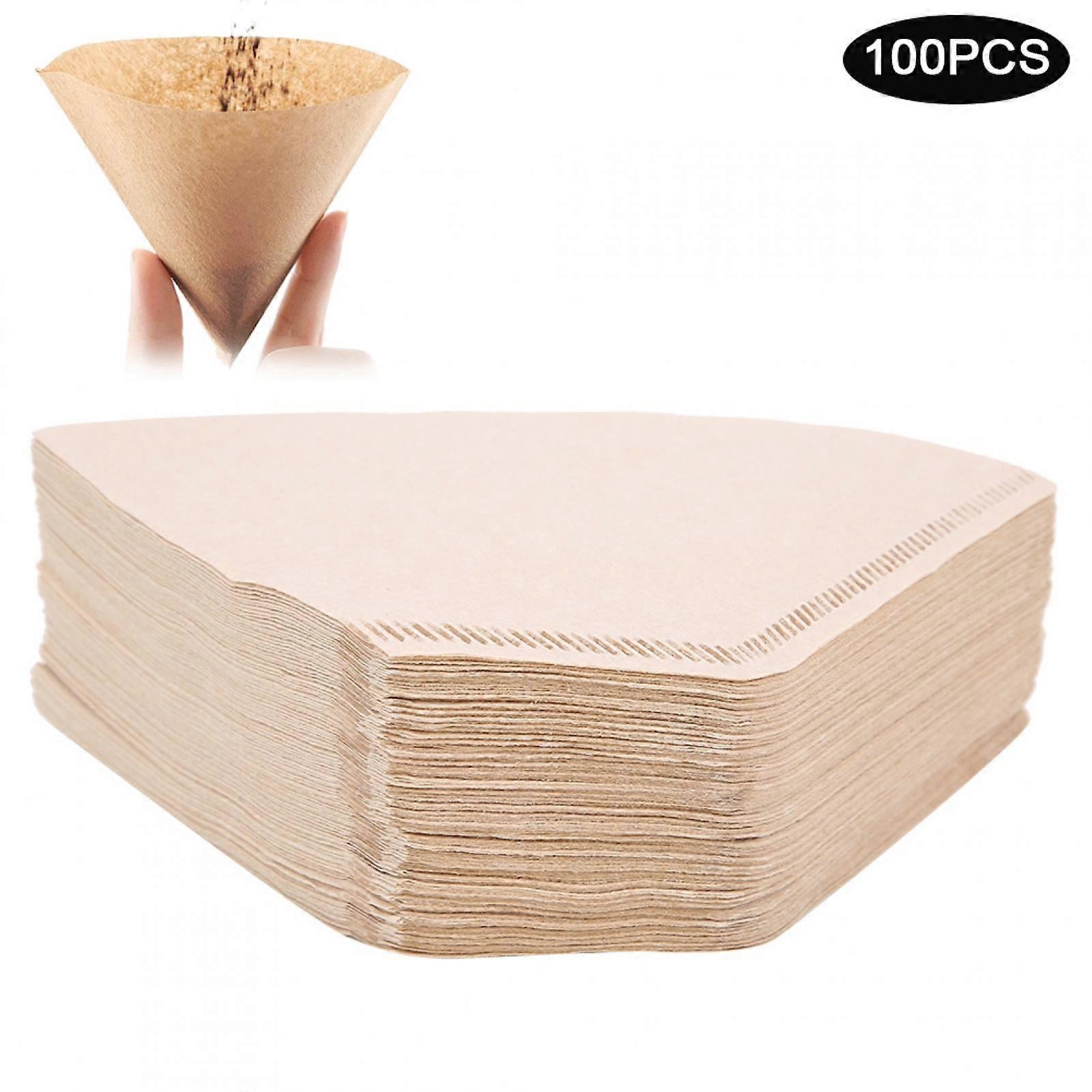 Heaveant Coffee Filter Paper, 100Pcs Fan?Shaped Espresso Filter Paper Replacement Kit Coffee Making Accessory