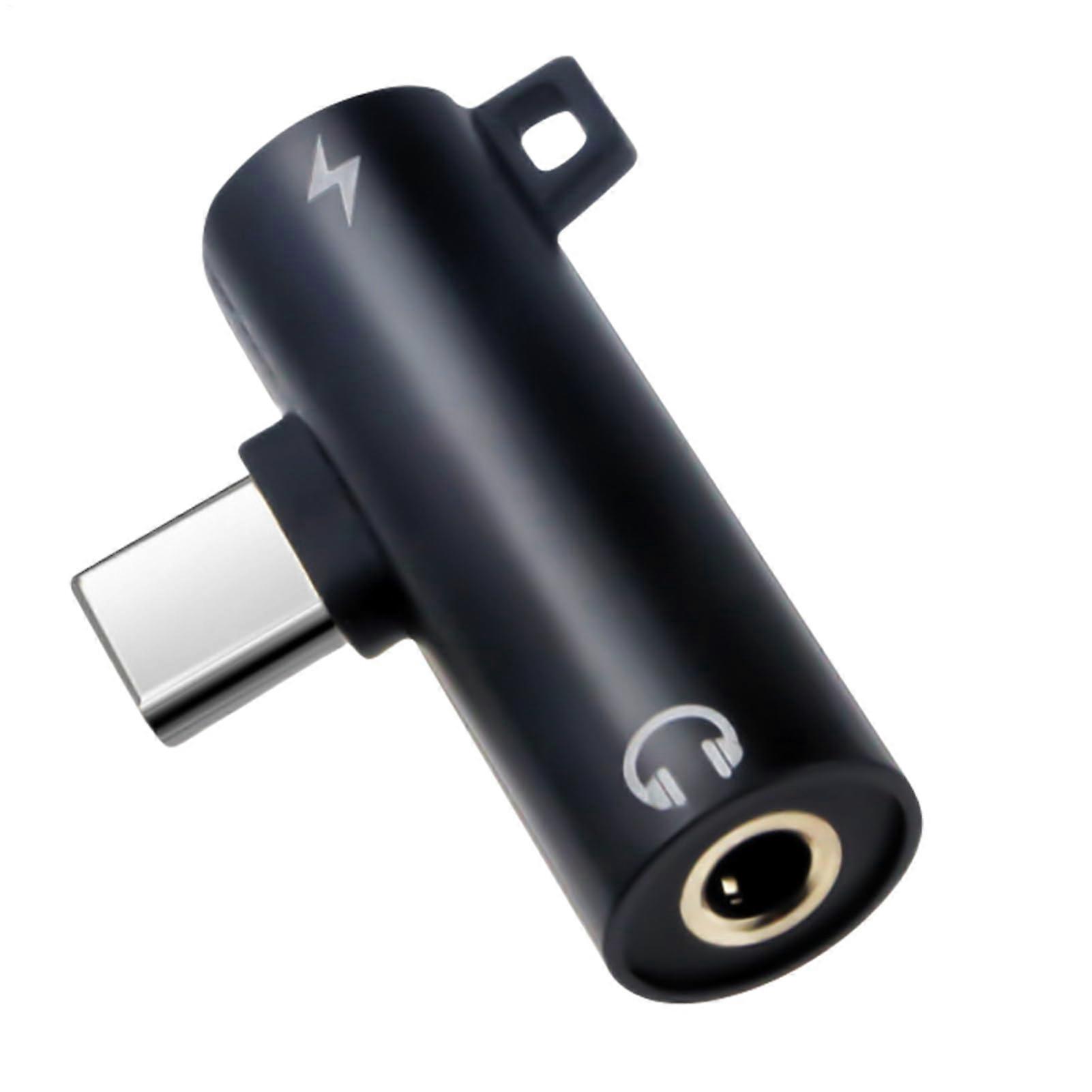 Type C Converter USBC To 3.5mm Audio Adapter For Headphones Portable TypeC Audio Converter Black