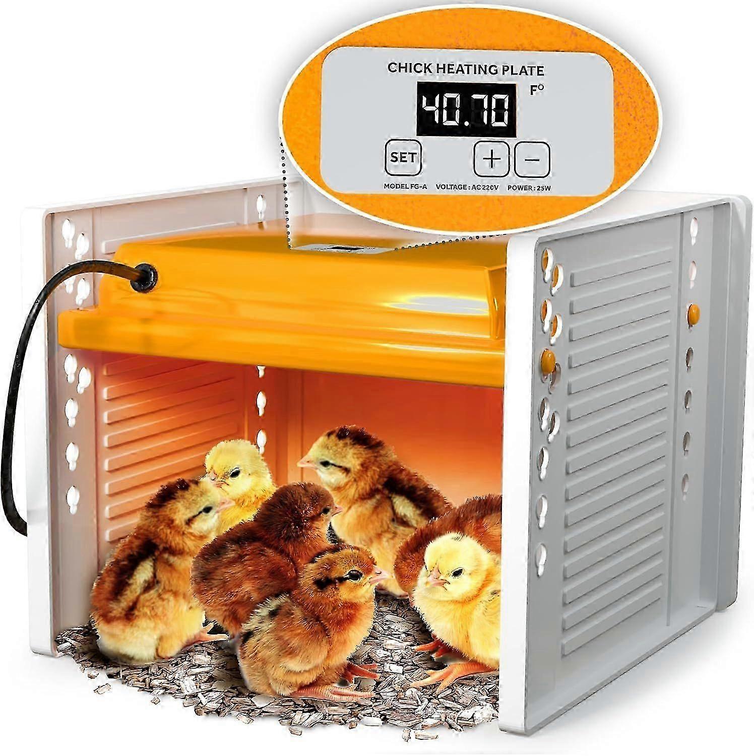 Chick Brooder Heating Plate - Chicken Brooder Heater with Adjustable Height and Angle, Digital Temperature Control, Energy-Efficient Chicken Brooder H