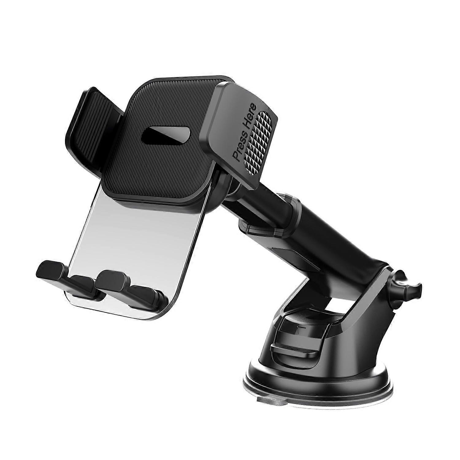 Car Phone Mount with Powerful Suction Cup, 360° Adjustable Holder for Windshield and Dashboard