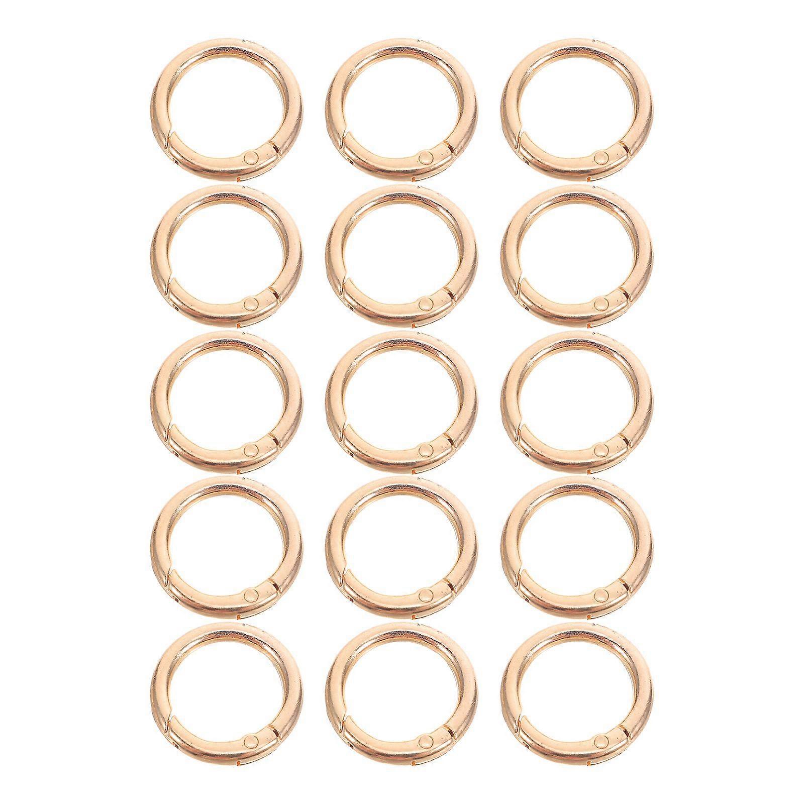 15pcs Zinc Alloy Key Ring Open Jump Rings Split Key Ring Polished Plated Spring Rings