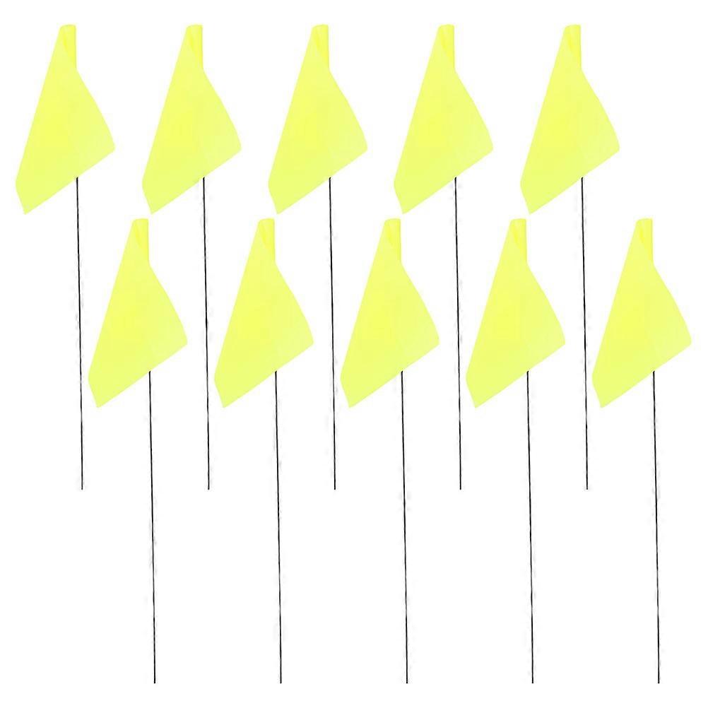 Ground Marking Flags Yard Marker Flags for Landscaping 50Pcs Yellow