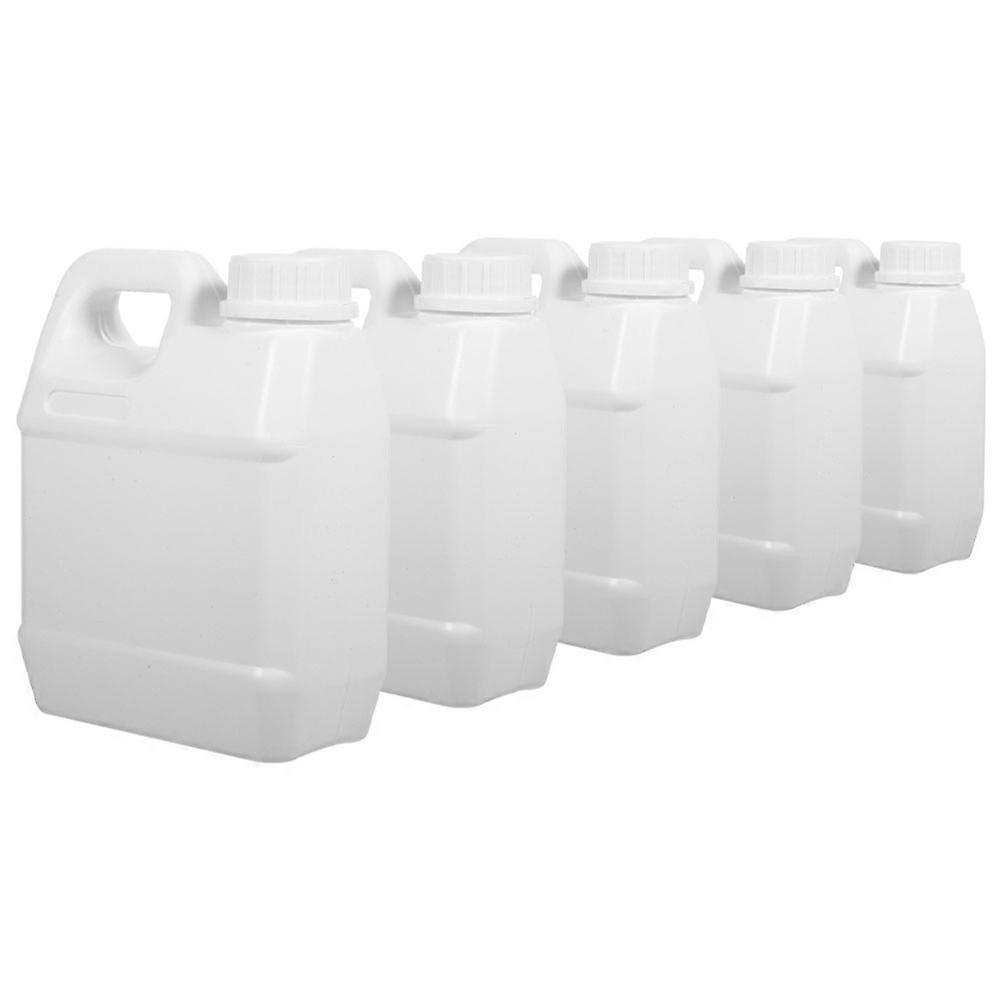 Plastic Gallon Container for Storage 5Pcs White Bottles with Lids 1L