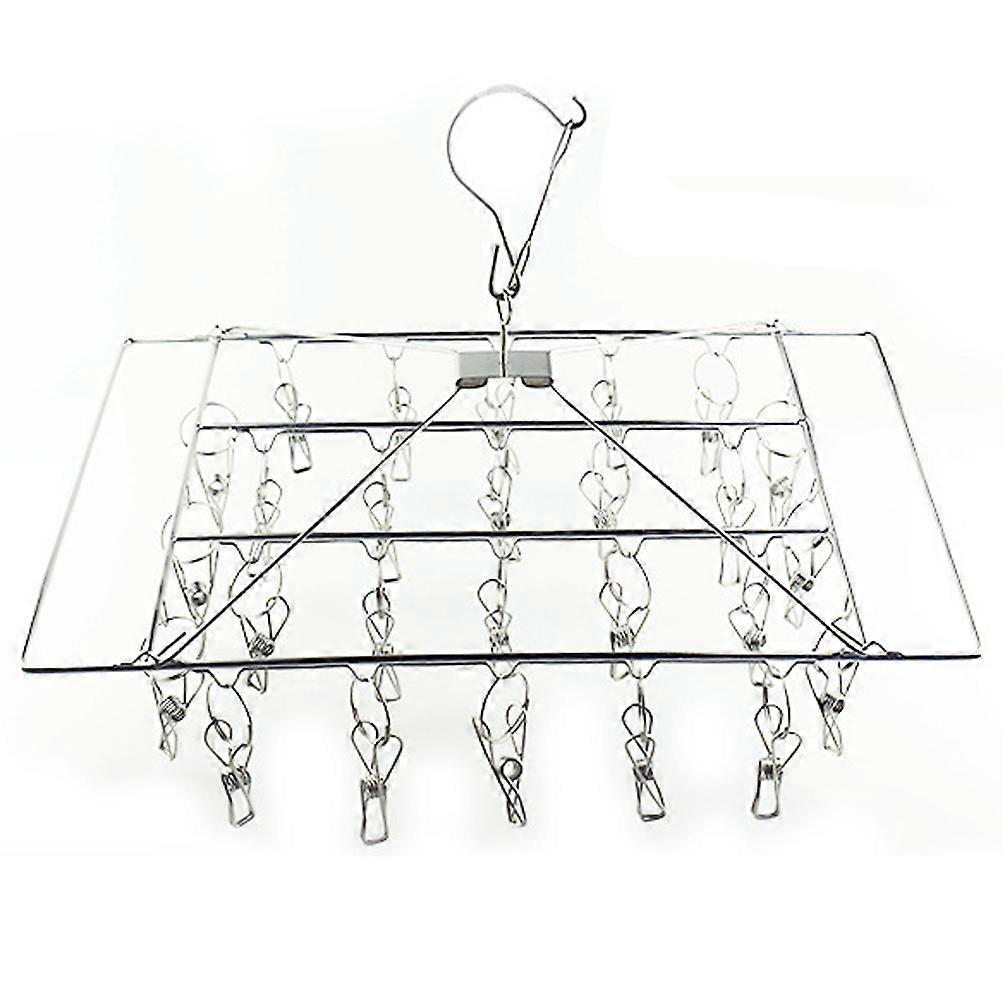 Solid Sock Hanger With Multi-clip Design For Laundry Drying In Silver Suitable For Household Users 1Pack