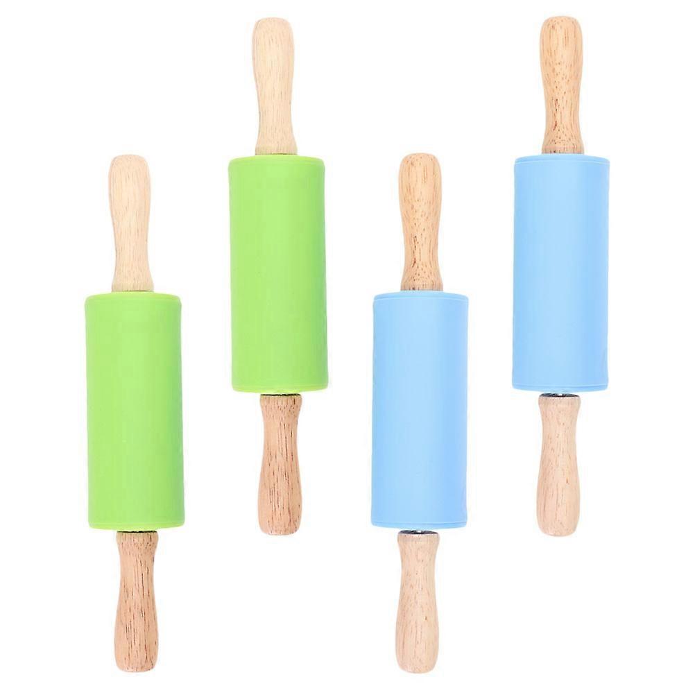 Assorted Color Silicone Rolling Pin 4Pcs for Children Baking