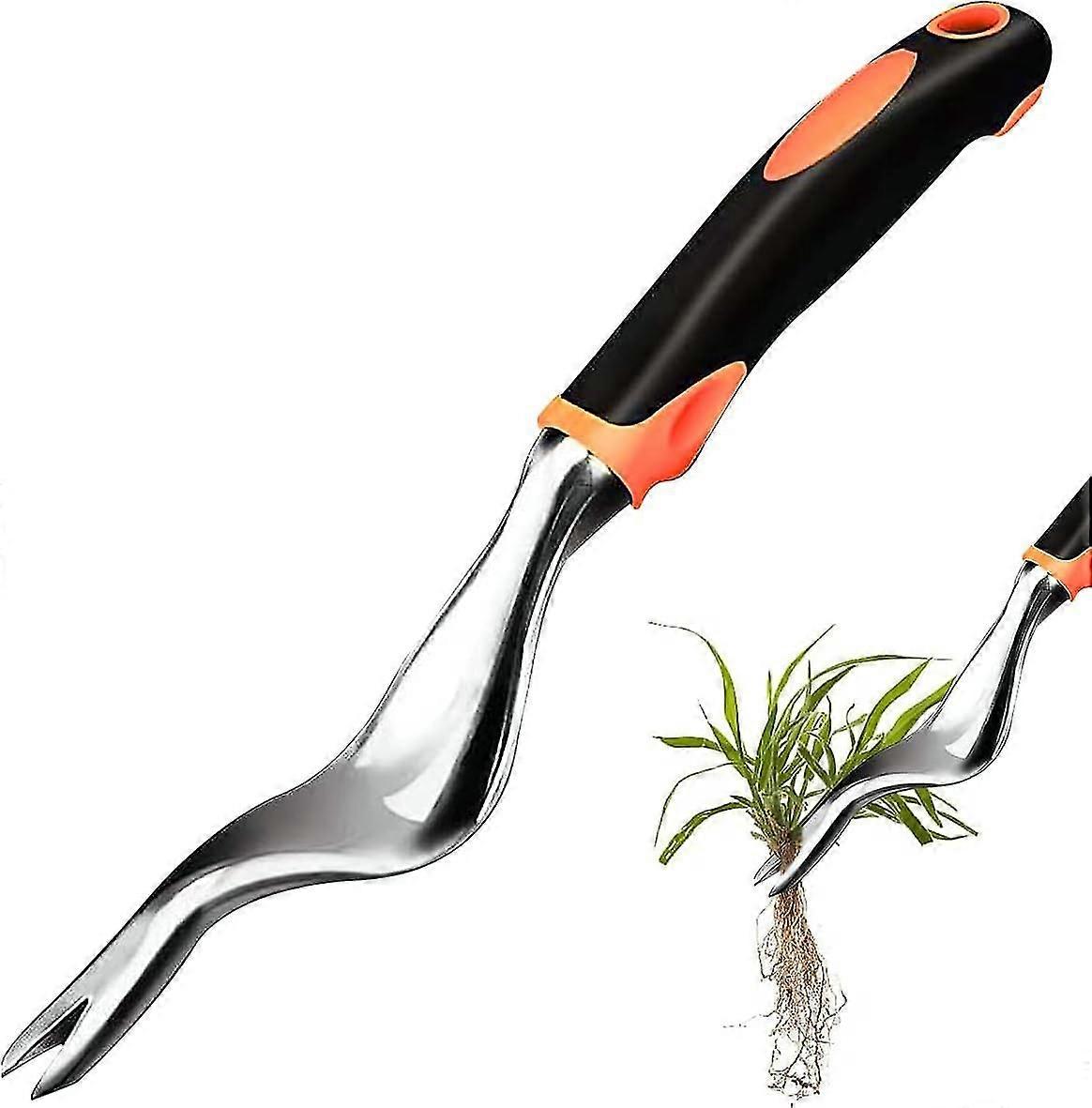 Manual Weeder, Grass Puller, Weeding Knife, Weeding Tool, Root Puller, Weed Tool, Weeder, Remove Weeds, With Rubber Handle Tool, Length: 29.5 Cm