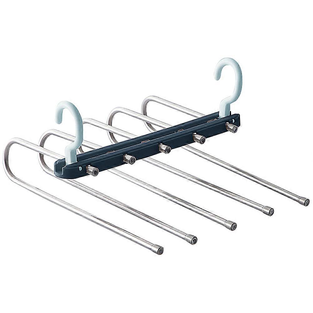 Multifunctional Hanger Multi-Layer Pants Rack for Drying Clothes 1Pcs Blue