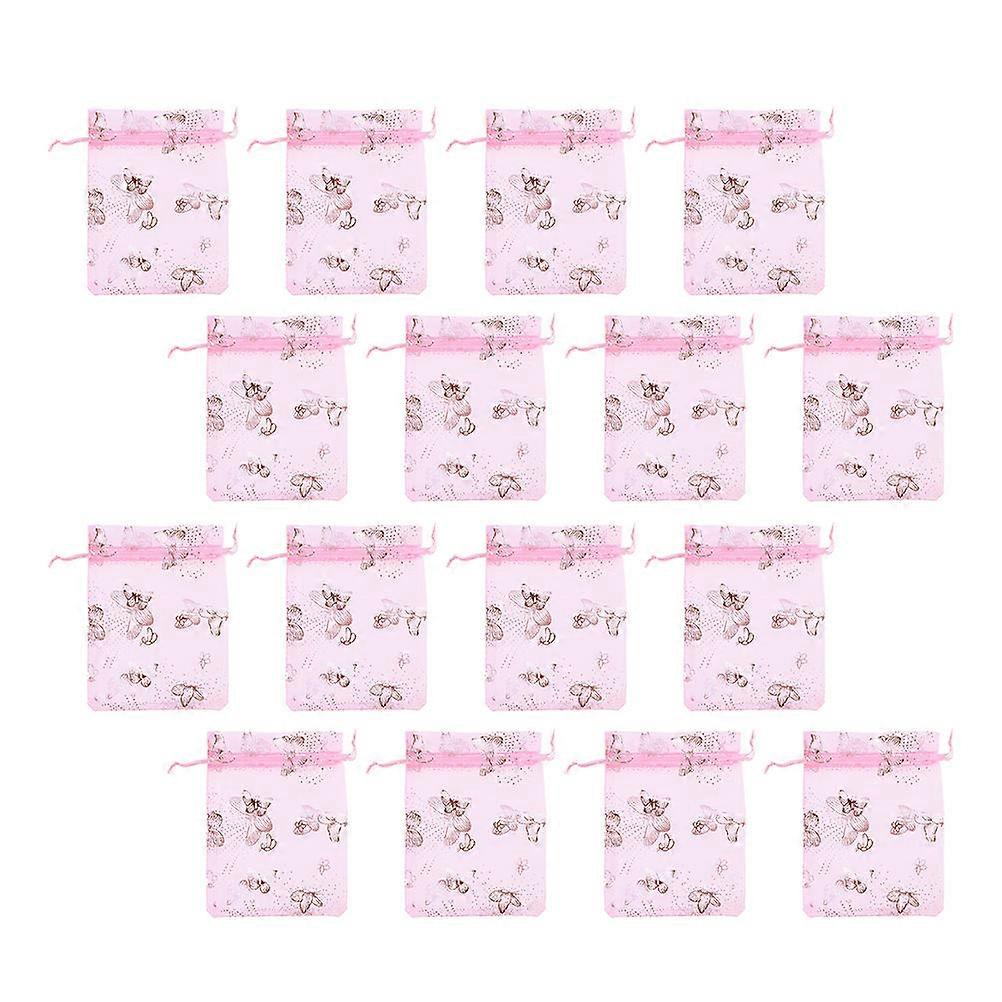 Pink Mesh Drawstring Bags for Party Candy Packaging 500 Pieces