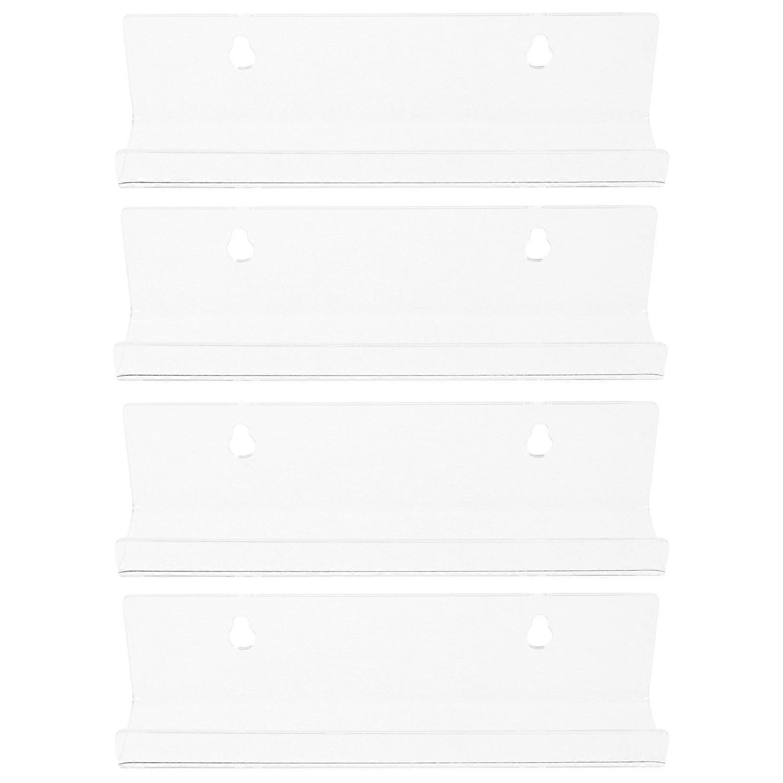 4Pcs Wall-Mounted Acrylic Record Storage Rack for Storage Transparent