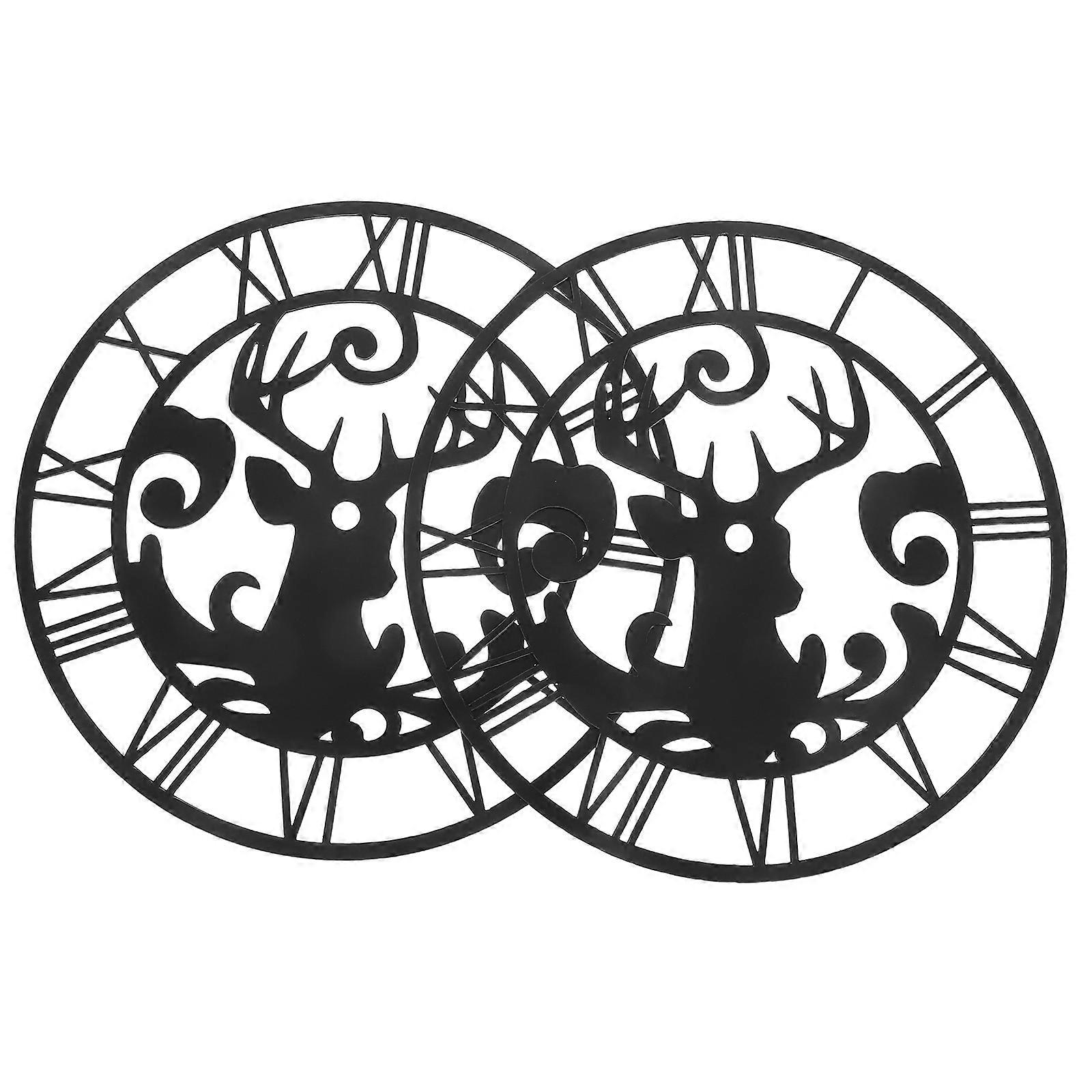 Roman Numerals Wall Clock Acrylic Round Clock Face DIY Sticker 4Pcs