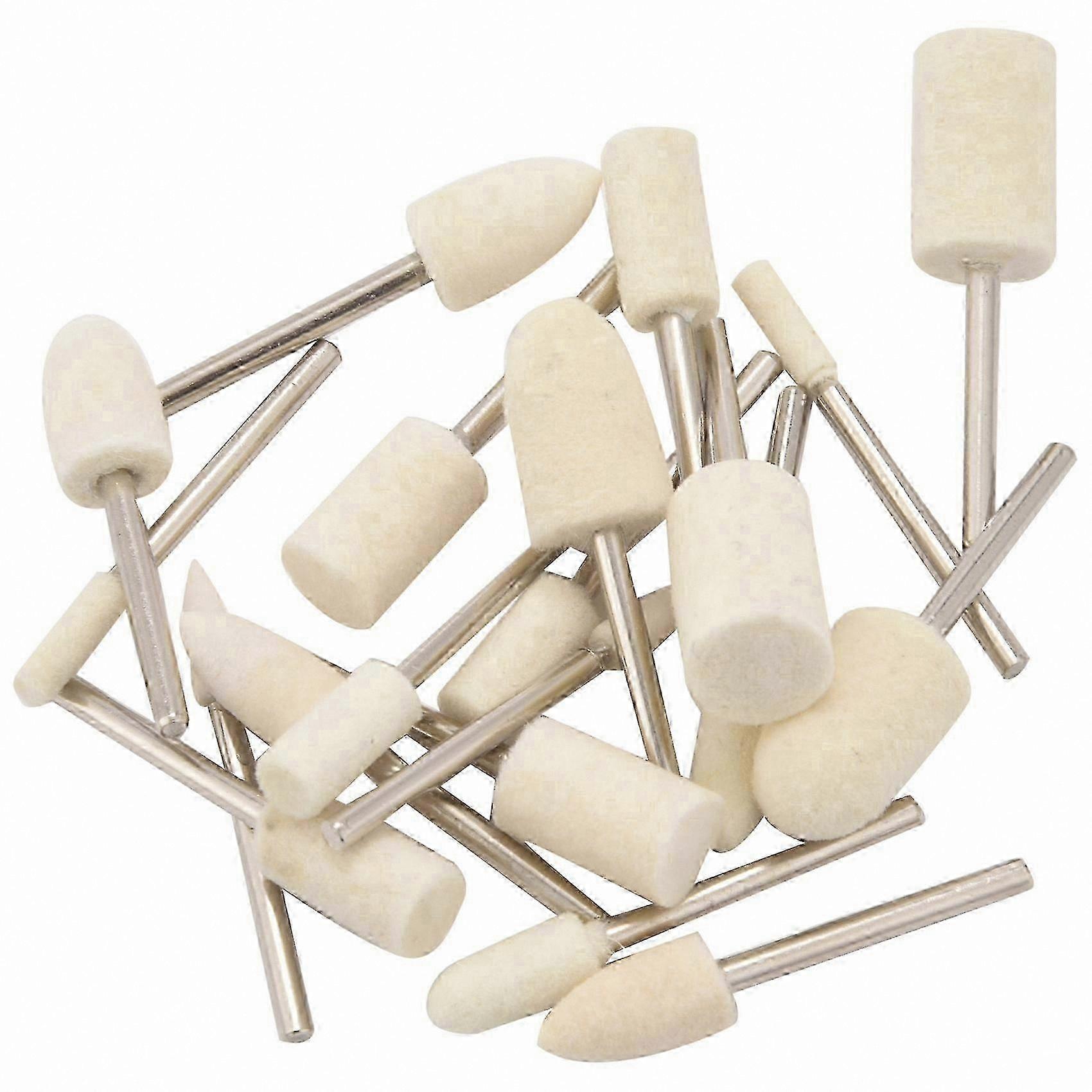 20Pcs Felt Polishing Wheels for Grinding and Buffing Mandrel Mounted Bits