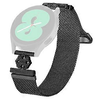 For Samsung Galaxy Watch3 41mm Milanese Band Flower Stainless Steel Magnetic Mesh Watch Strap